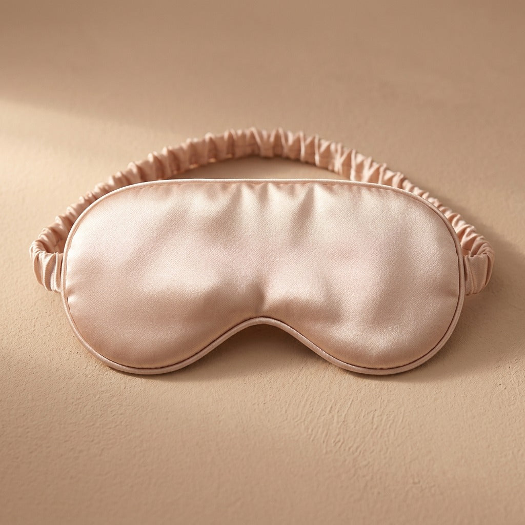 Nightcalm™ Polyester Silk Eye Mask, material and detail close-up