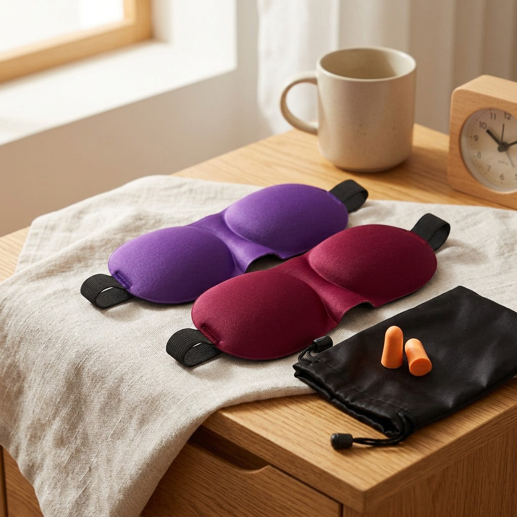 Nightcurve™ 3D Sleep Eye Mask Set, styled close view