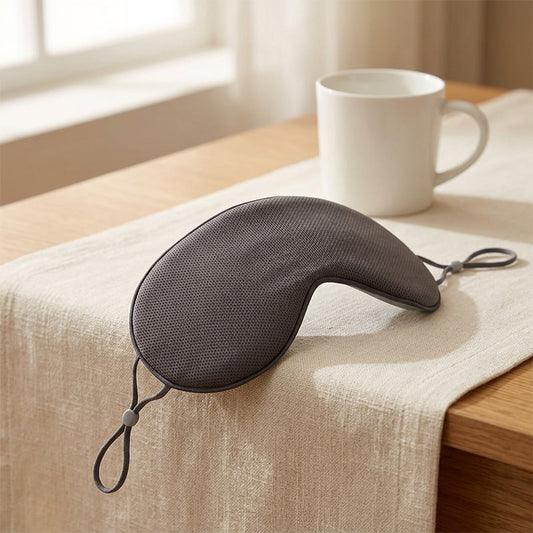Nightglide™ Breathable Double-Sided Ice Silk Eye Mask, styled close view