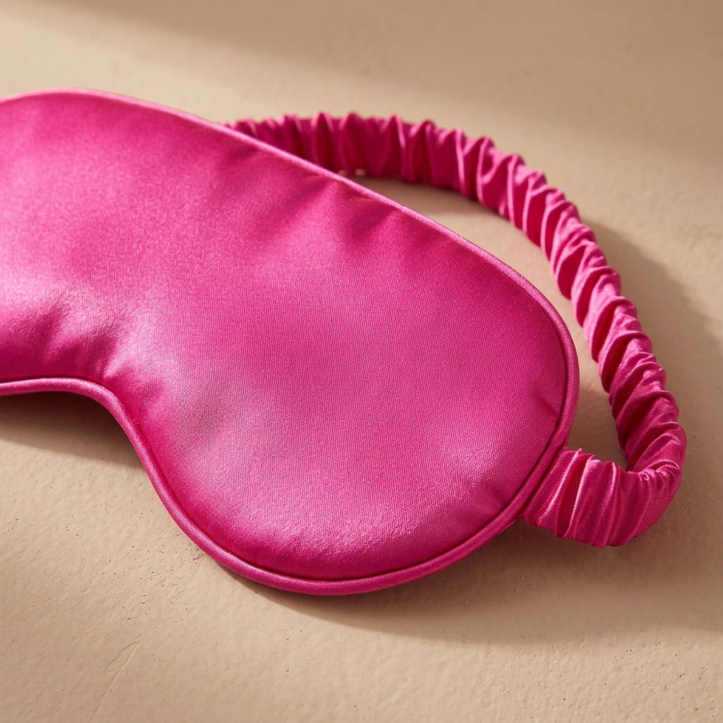 Nightloom™ Satin Blackout Eye Mask, material and detail close-up