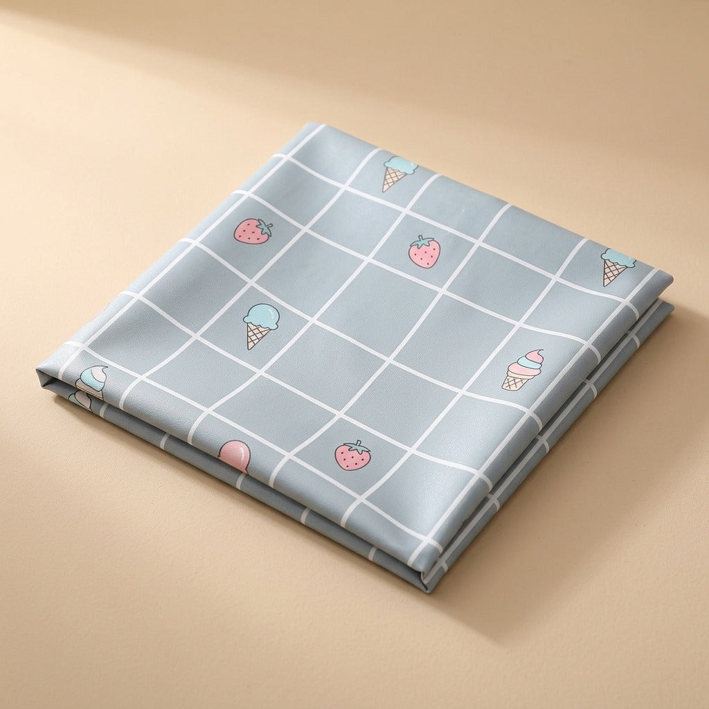 Plaidle™ PEVA Plaid Dining Tablecloth, material and detail close-up
