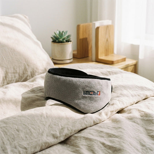 Restguard™ Noise-Reducing Sleep Earmuffs in a calm home setting