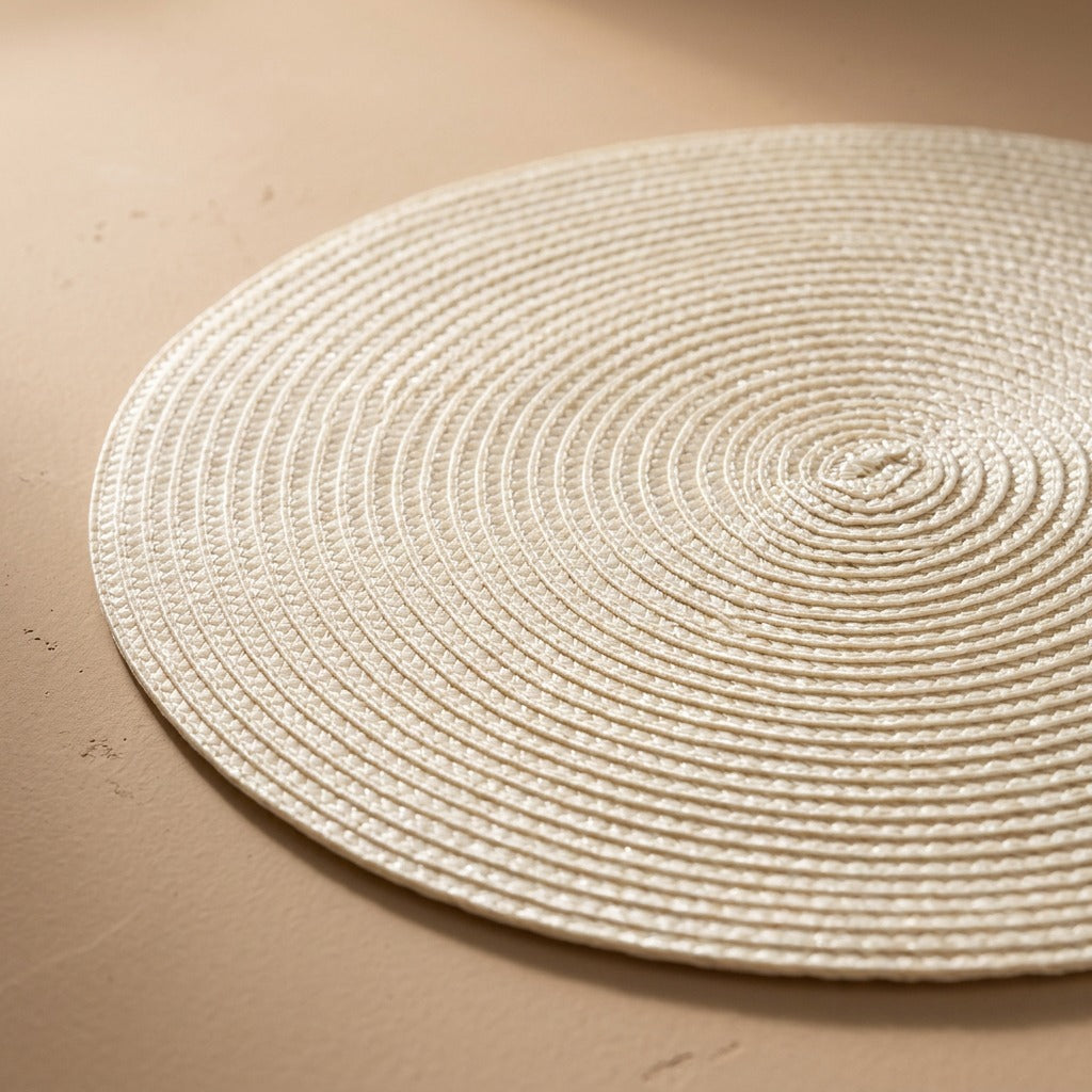 Roundweave™ Heat Insulation Woven Placemat, material and detail close-up