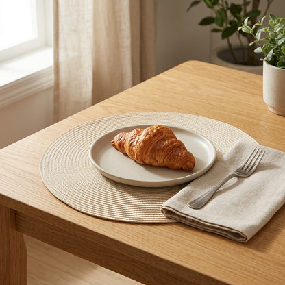 Roundweave™ Heat Insulation Woven Placemat in a calm home setting