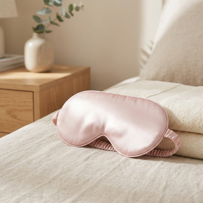 Silveil™ Polyester Silk Eye Mask in a calm home setting