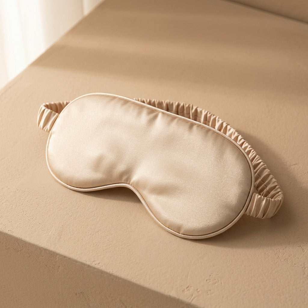 Sleepshade™ Light-Blocking Polyester Eye Mask, material and detail close-up