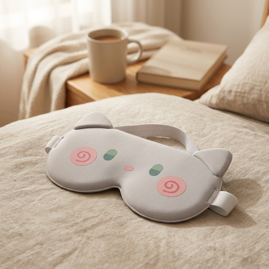 Snoozesilk™ Ice Silk Sleeping Eye Mask, styled close view