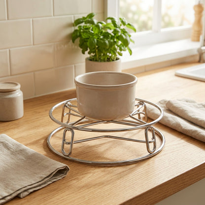 Steamperch™ Stainless Steel Pot Rack for Steaming and Storage in a calm home setting