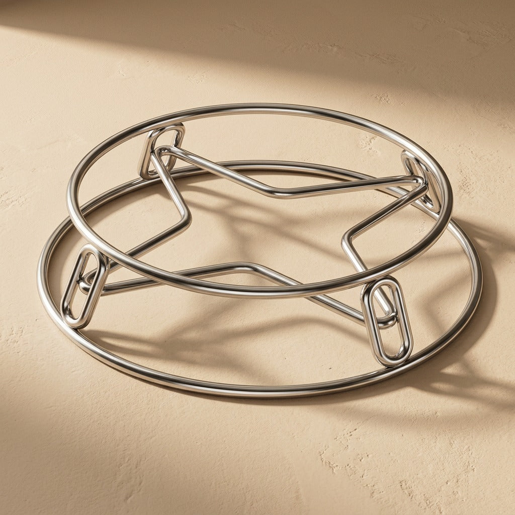 Steamcradle™ Round Stainless Steel Pot Steaming Rack, material and detail close-up