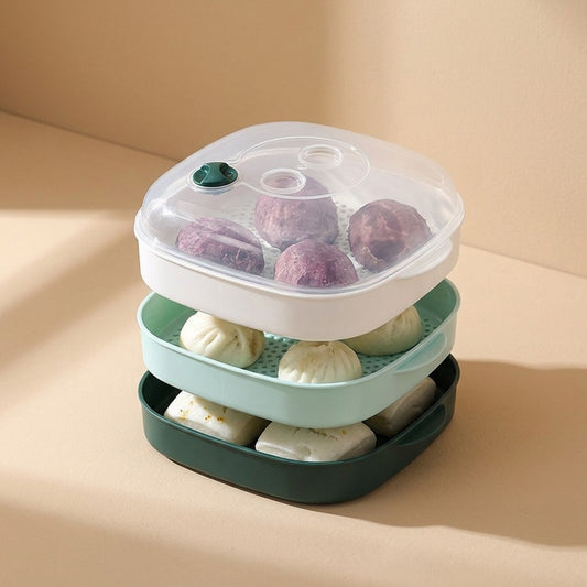 Steamtier™ Multi-Layer Microwave Steamer with Lid