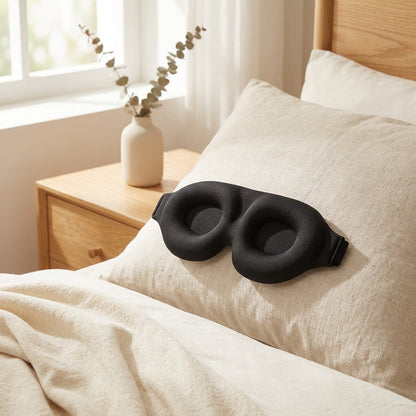 Stereorest™ 3D Stereo Eye Mask in a calm home setting