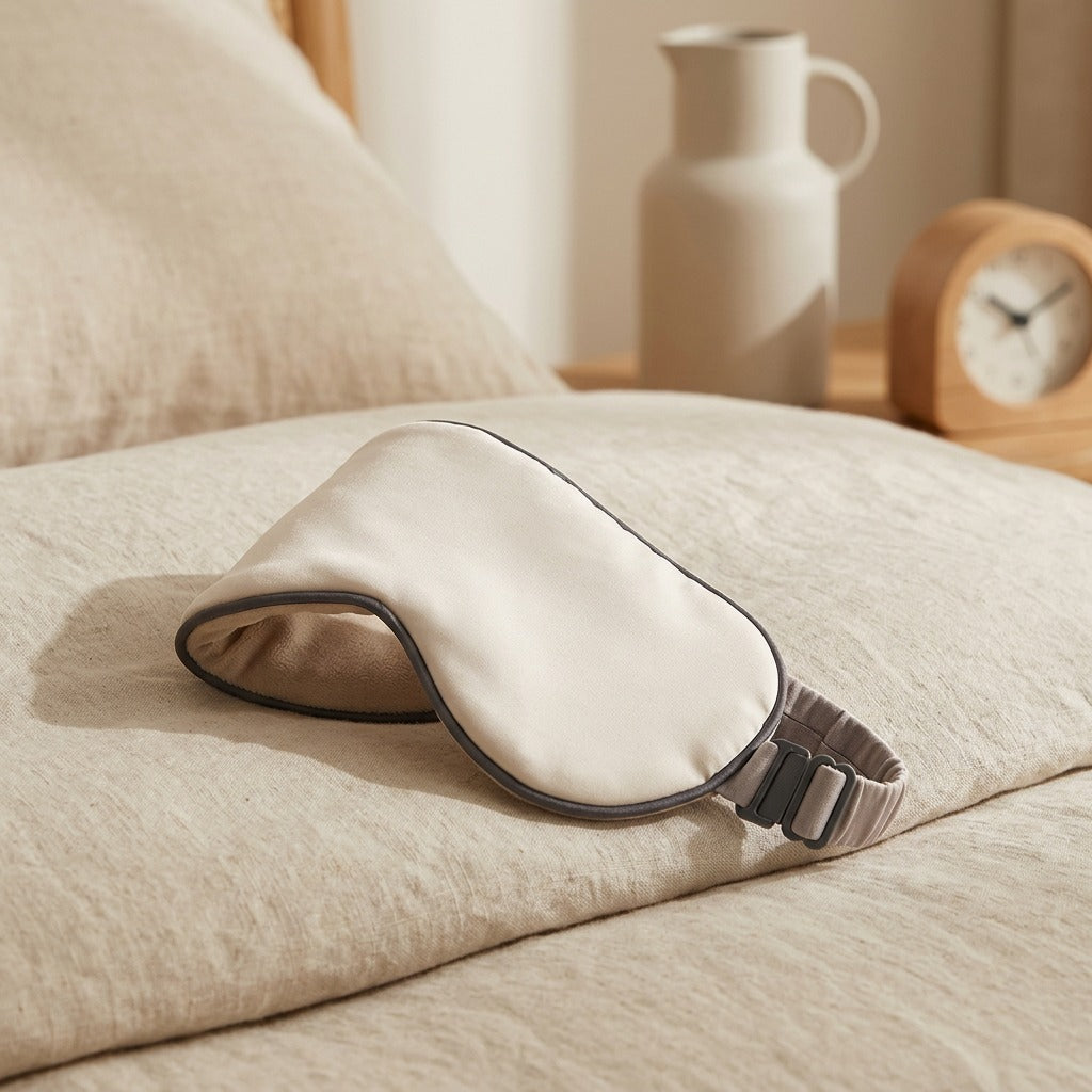 Twinshade™ Ice Silk Cooling Sleep Mask, styled close view