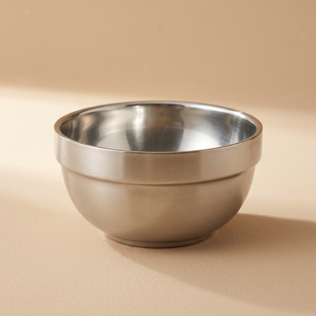 Warmrim™ Stainless Steel Rice Bowl, material and detail close-up