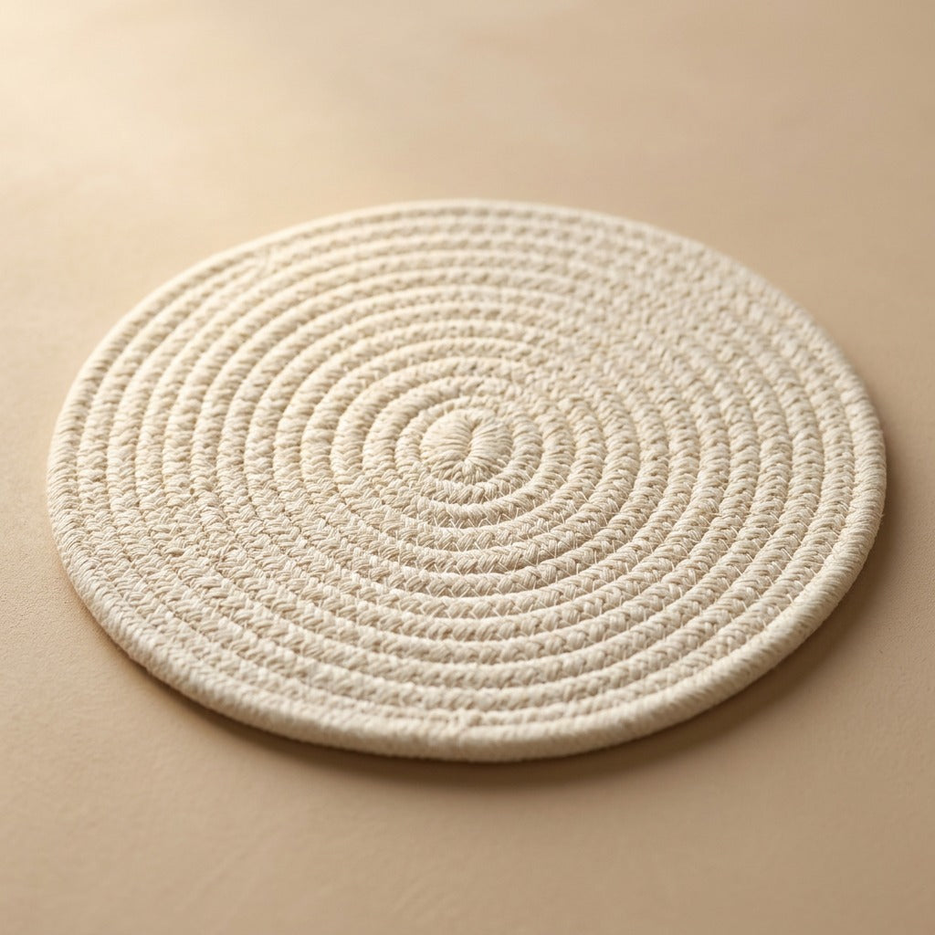 Weavora™ PP Round Heat Insulation Mat, material and detail close-up