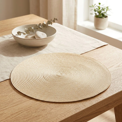 Weavora™ PP Round Heat Insulation Mat in a calm home setting