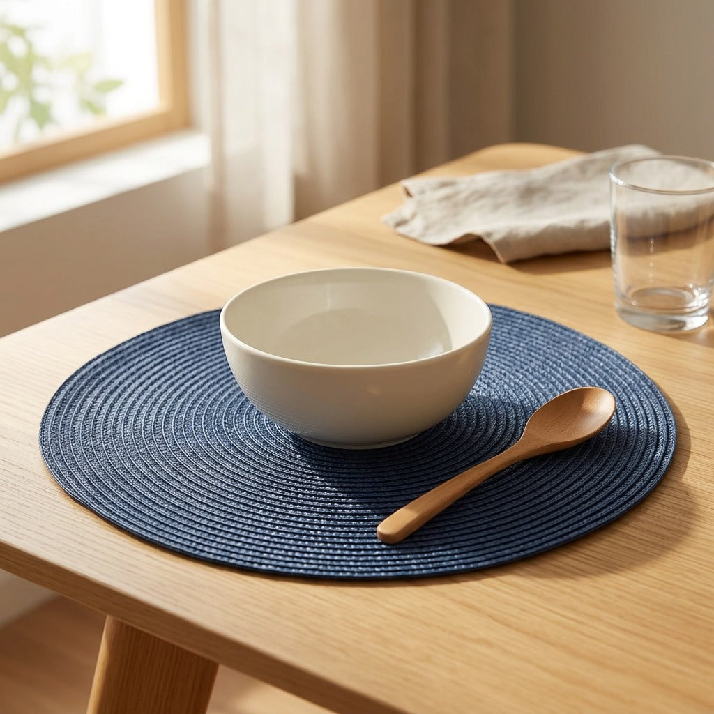 Weftwarm™ PP Woven Table Mat, styled close view