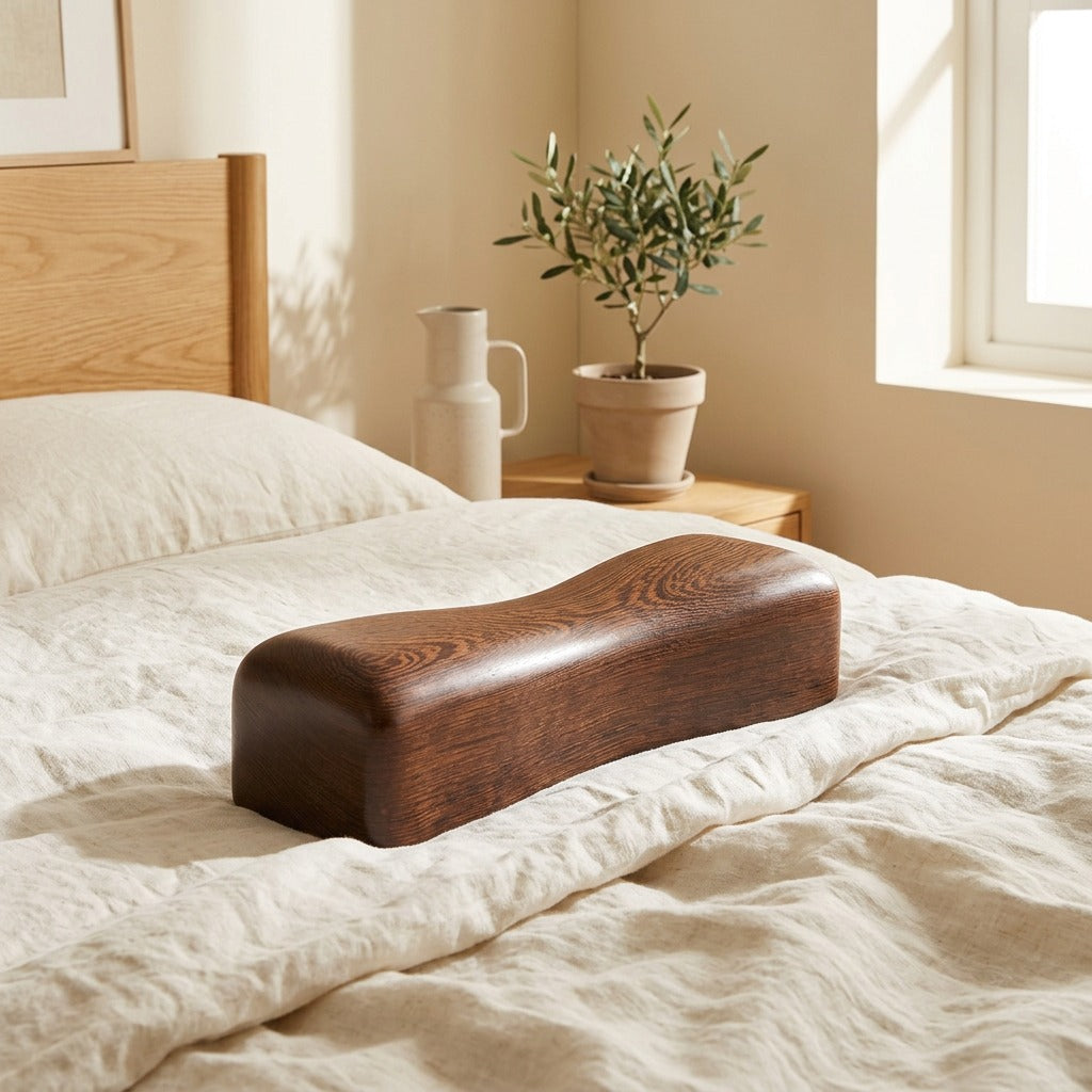 Wengrest™ Chicken Wing Wood Neck Pillow in a calm home setting