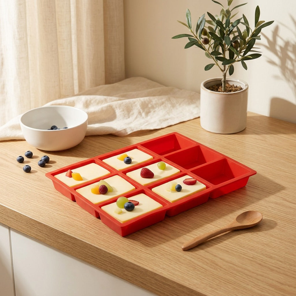 Bakepocket™ 9-Compartment Silicone Mold in a calm home setting