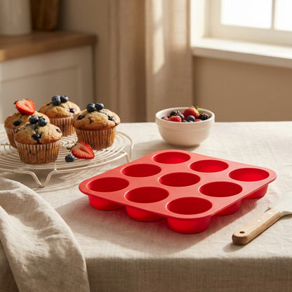 Bakeflex™ Round Silicone Baking Mold, styled close view