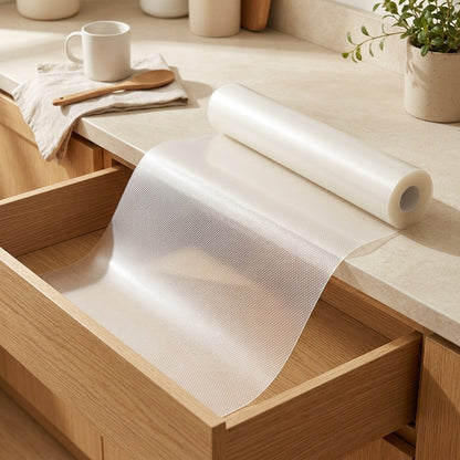 Dryfoil™ EVA Cabinet Drawer Liner Roll in a calm home setting