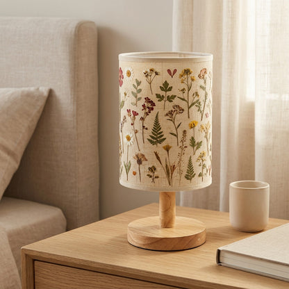 Floralume™ Dried Flower Table Lamp, styled close view