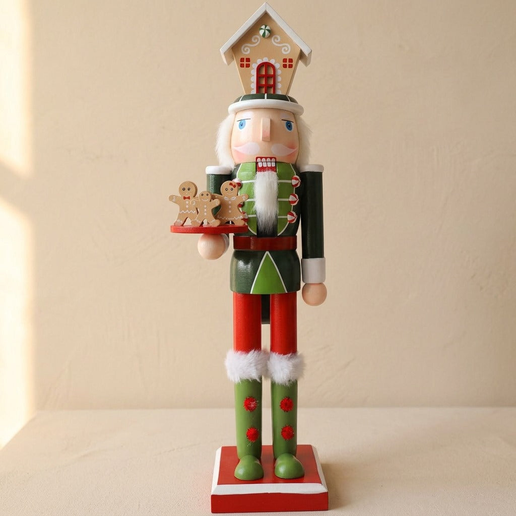 Pinegrove™ Pine Nutcracker Christmas Decoration, material and detail close-up