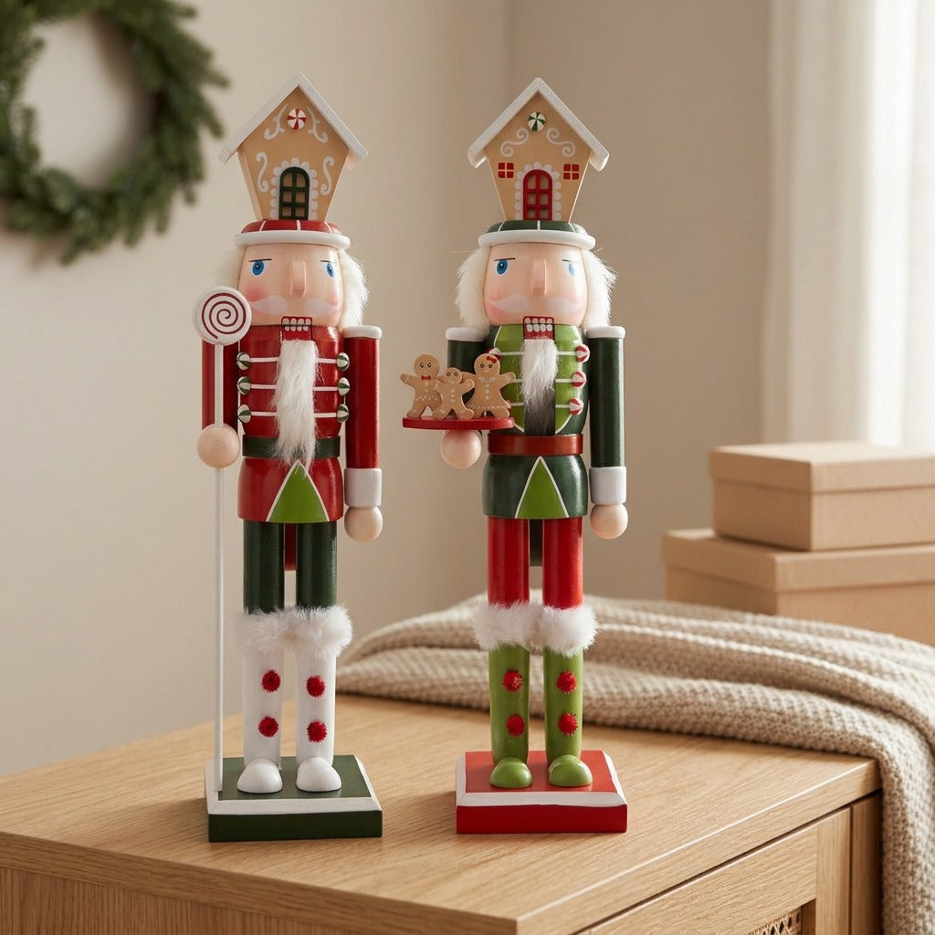 Pinegrove™ Pine Nutcracker Christmas Decoration, styled close view