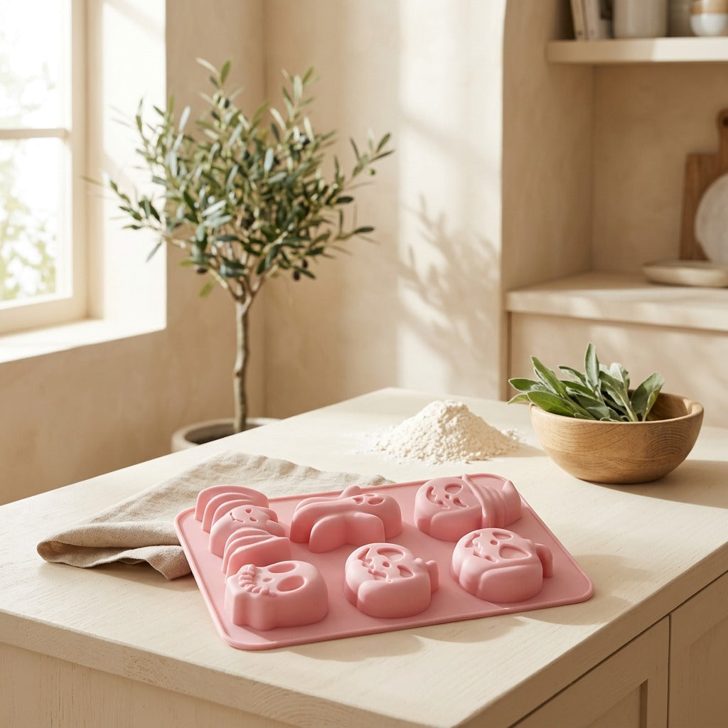 Spookshape™ Silicone Halloween Cake Mold in a calm home setting