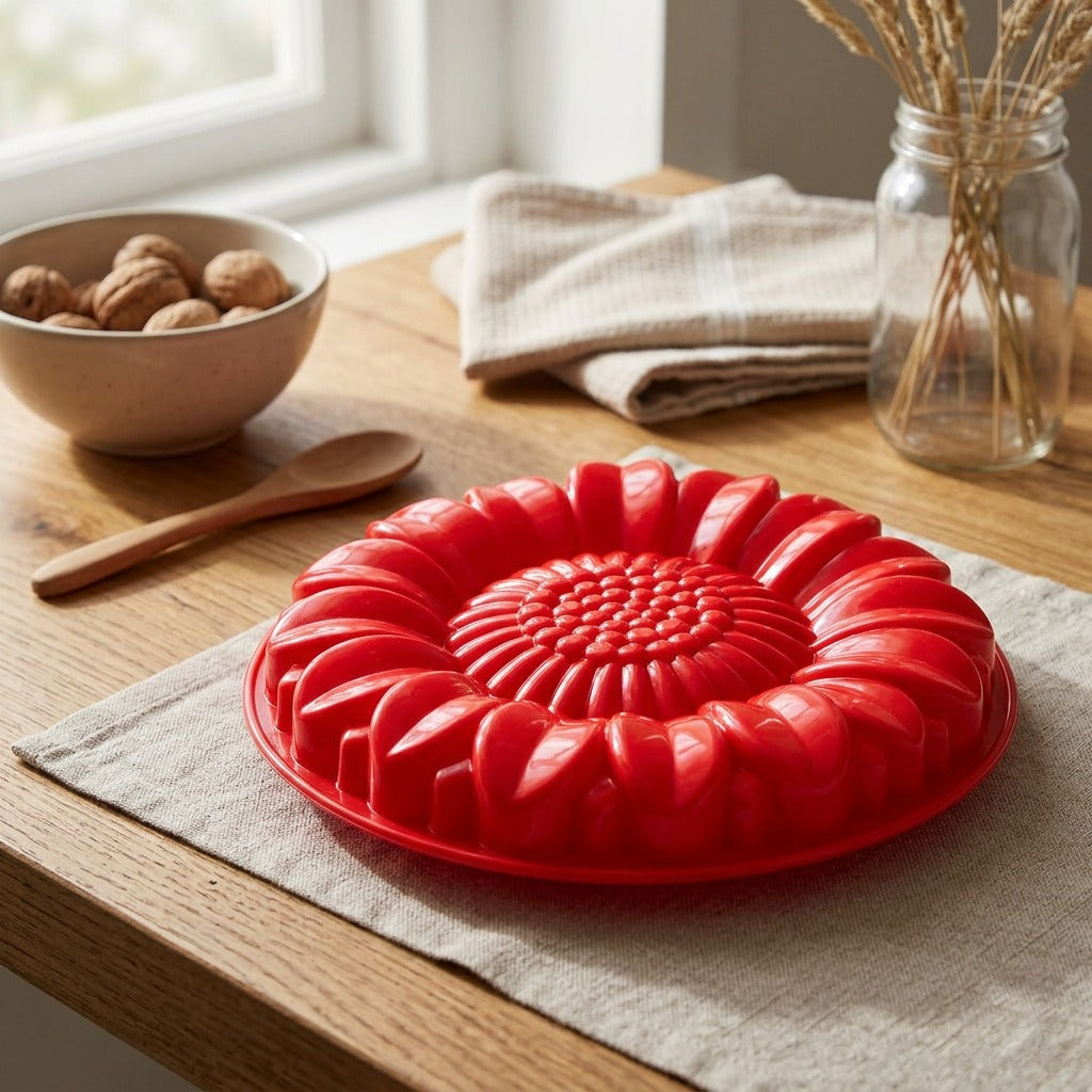 Sunmold™ Silicone Sunflower Baking Tray, styled close view
