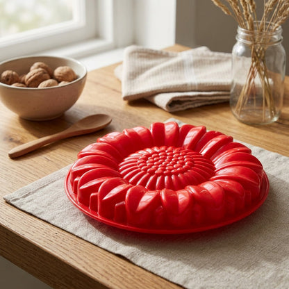 Sunmold™ Silicone Sunflower Baking Tray, styled close view
