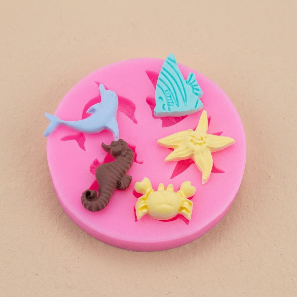 Tidemold™ Silicone Mold for Ocean Life Cake Decor, material and detail close-up