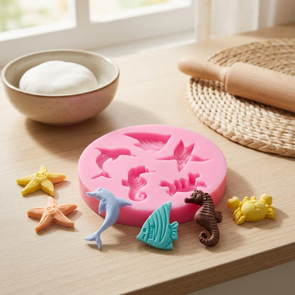 Tidemold™ Silicone Mold for Ocean Life Cake Decor, styled close view