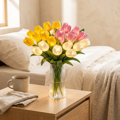Tuliglow™ Tulip LED Night Light in a calm home setting