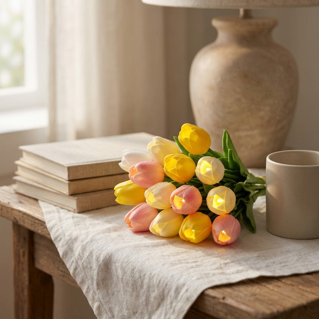 Tuliglow™ Tulip LED Night Light, styled close view