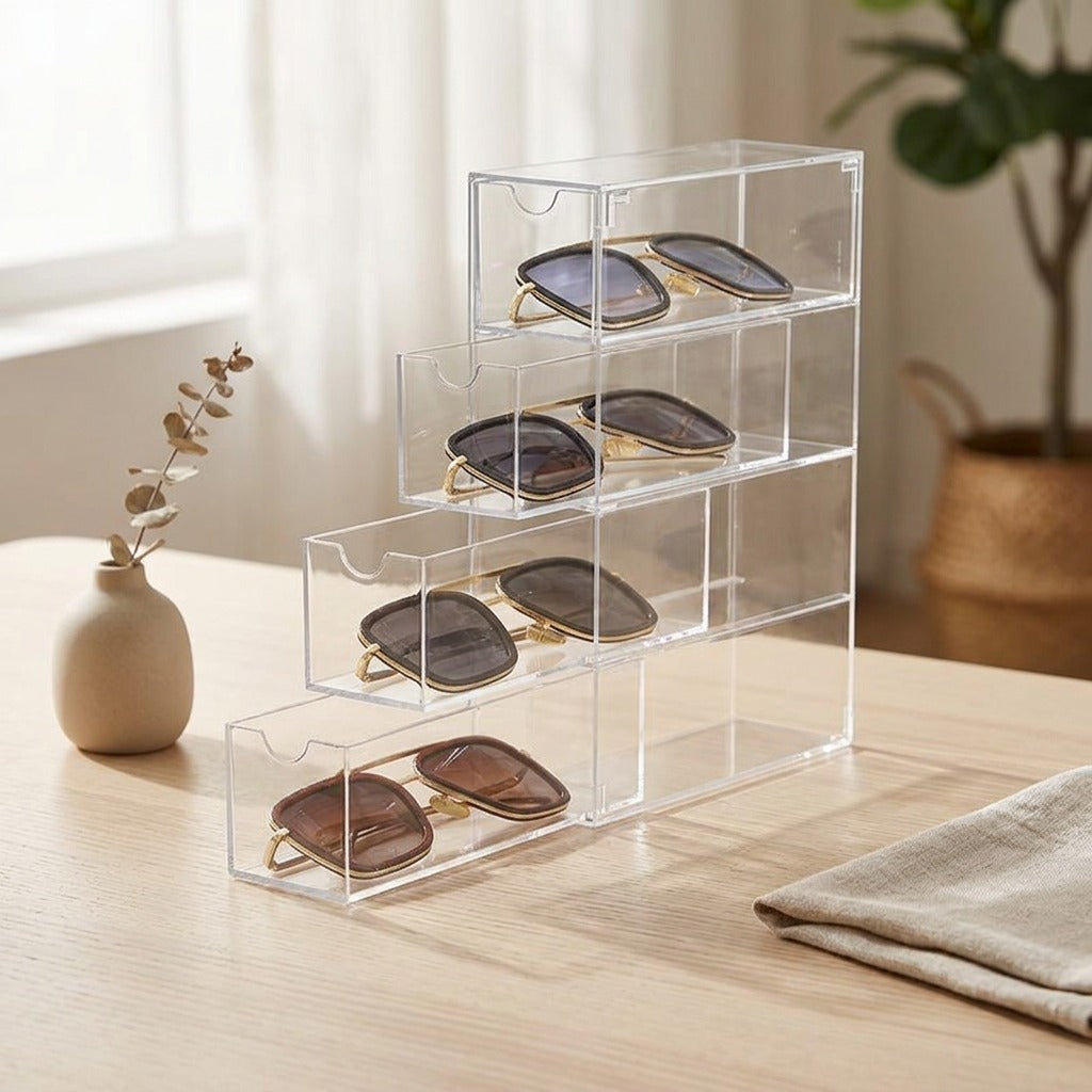 Clearstack™ Transparent Compartment Storage Box, styled close view