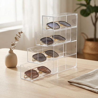 Clearstack™ Transparent Compartment Storage Box, styled close view