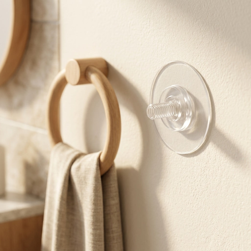 Clingmount™ Punch-Free PVC Wall Hook, styled close view