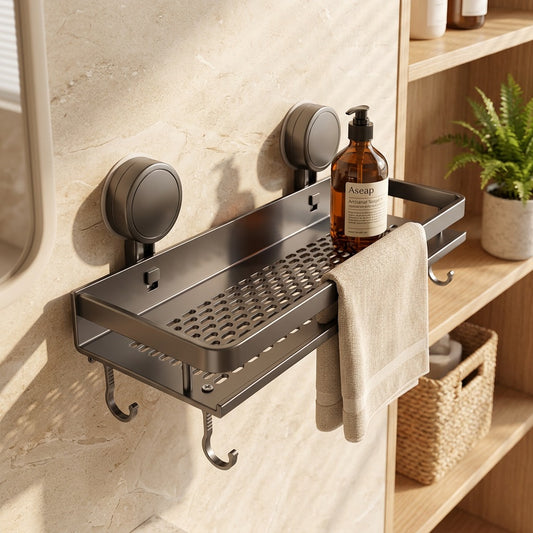 Clingrack™ No-Drill Bathroom Storage Rack in a calm home setting