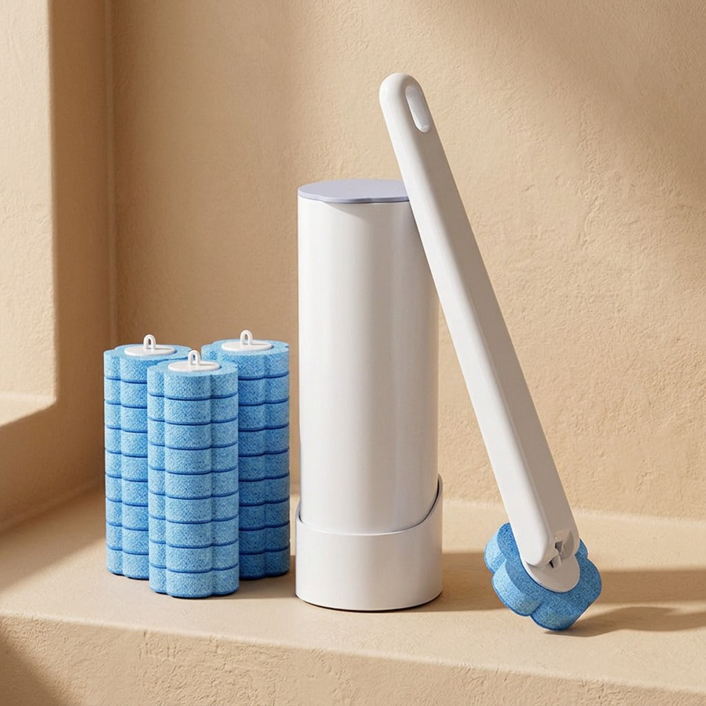 Clingwell™ Nail-Free Wall Hanging Toilet Brush, material and detail close-up