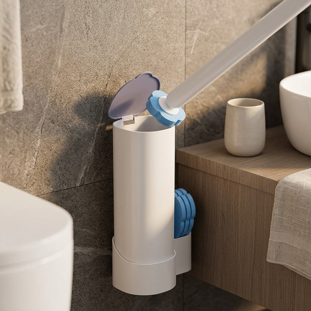 Clingwell™ Nail-Free Wall Hanging Toilet Brush, styled close view