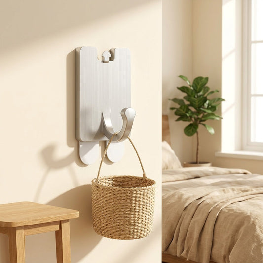 Hooktight™ Nail-Free Adhesive Wall Hook for Storage in a calm home setting