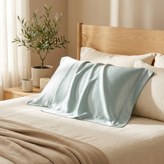 Dreamweave™ Lyocell Fiber Pillowcase in a calm home setting