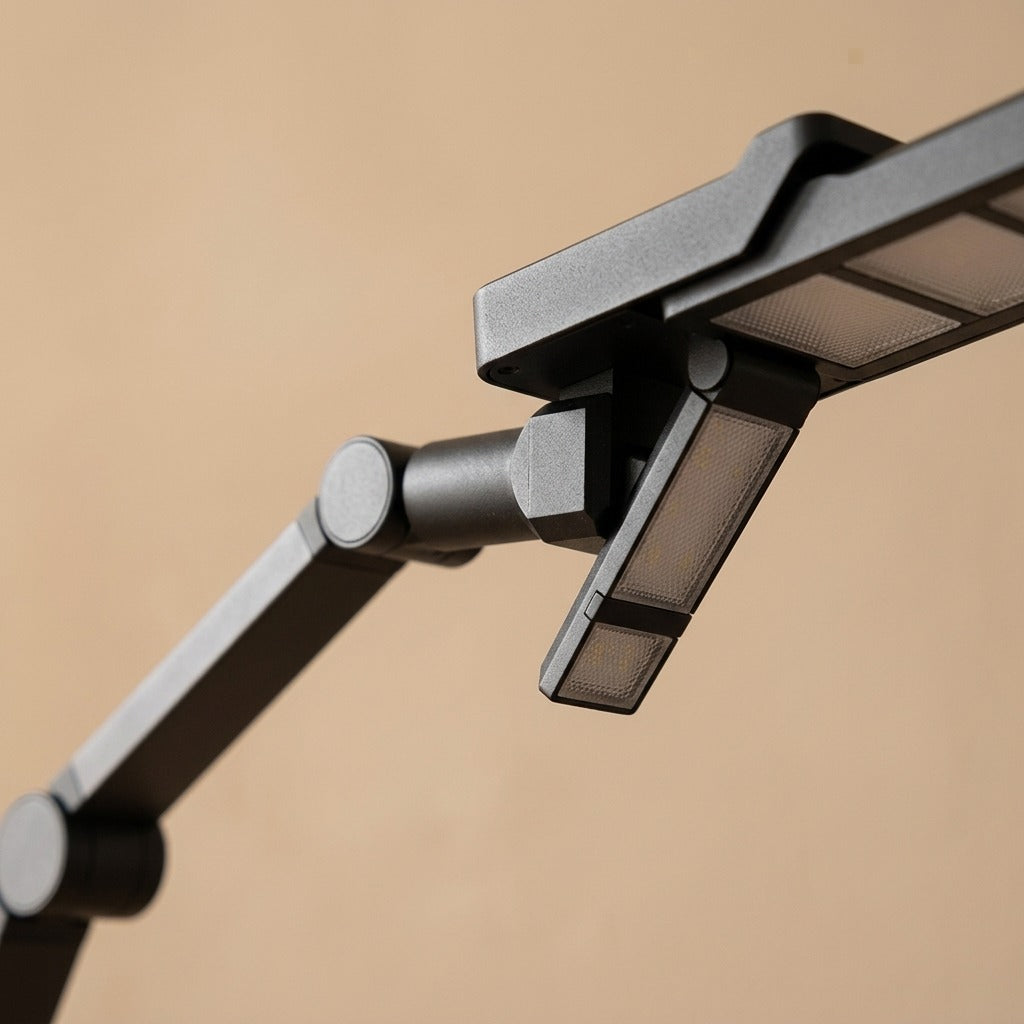 Foldesk™ Folding Clip Desk Lamp Eye Protection, material and detail close-up