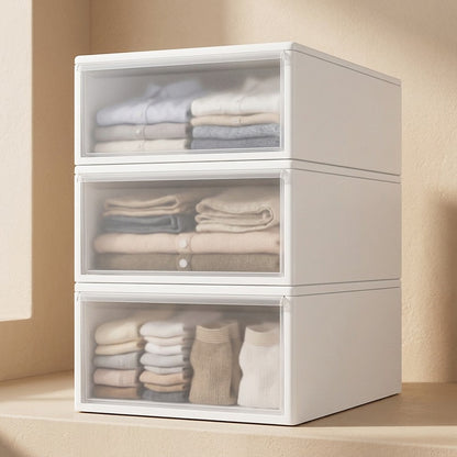 Frostkeep™ Frosted Plastic Drawer Storage Organizer, material and detail close-up