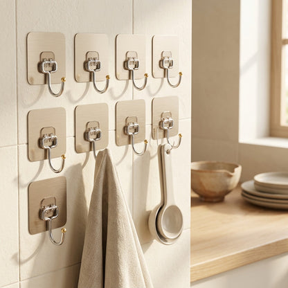Mountcling™ Wall Mounted Adhesive Hook for Kitchen, styled close view