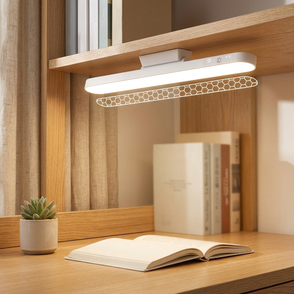 Ledglow™ Rechargeable Eye Protection Table Lamp in a calm home setting