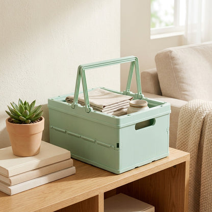 Lidloft™ Foldable Plastic Storage Box with Lid in a calm home setting