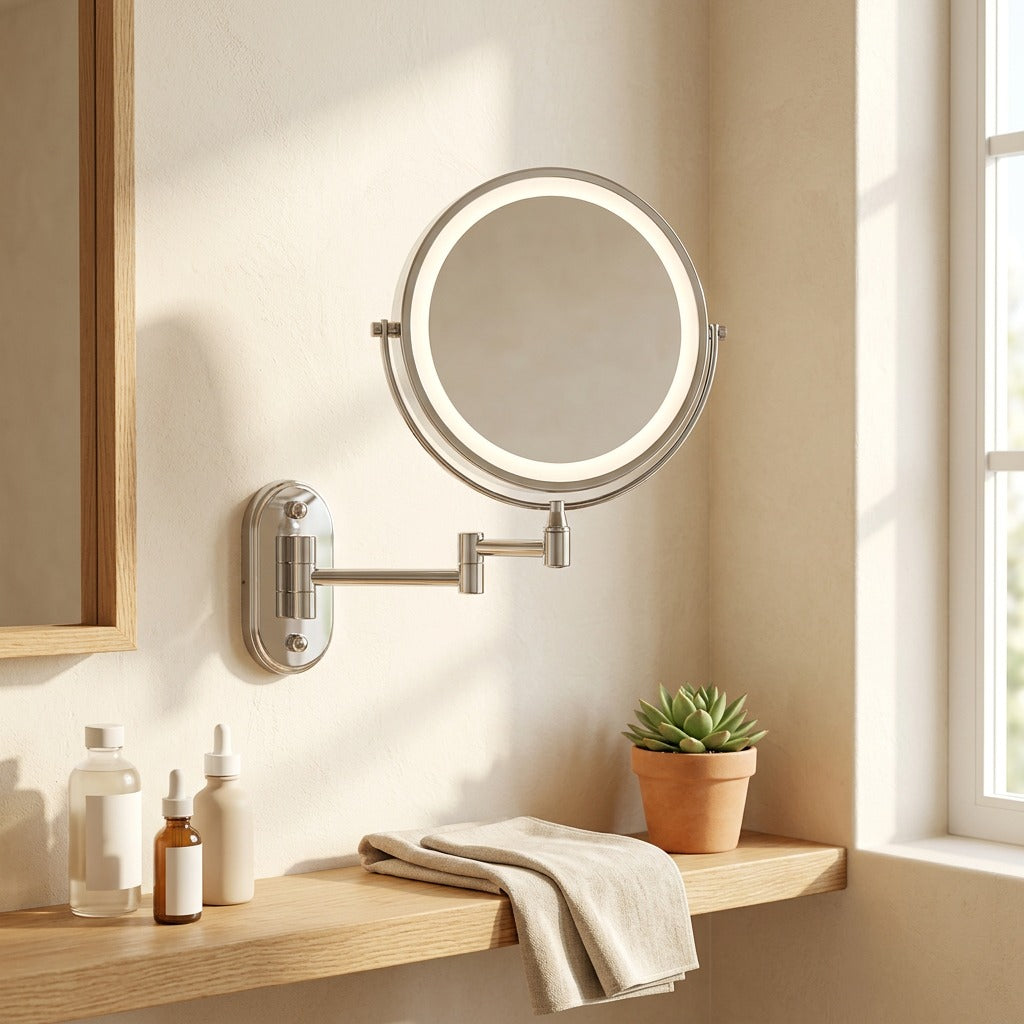 Mirravue™ Wall Mount Bathroom Mirror in a calm home setting
