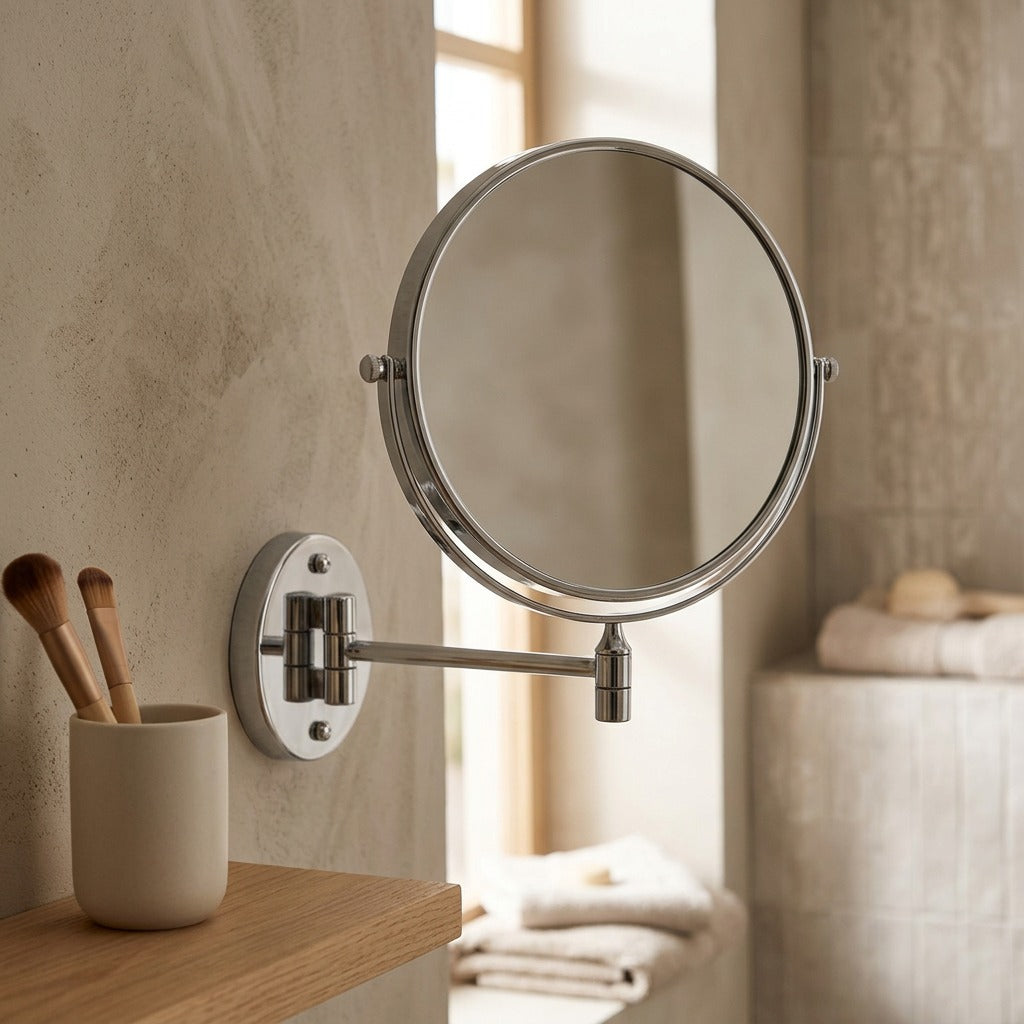 Mirravue™ Wall Mount Bathroom Mirror, styled close view