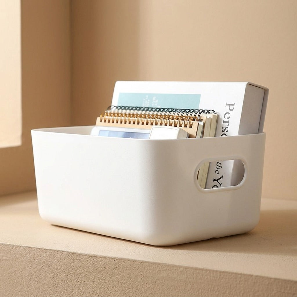 Deskstow™ Plastic Desktop Storage Box for Home Organisation, material and detail close-up